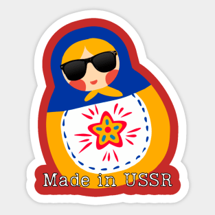 Russian matryoshka in sunglasses Sticker